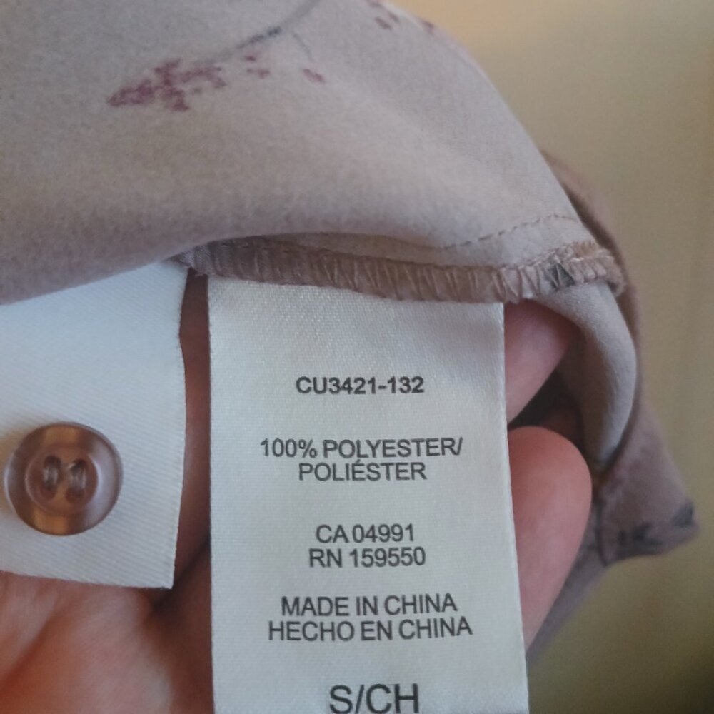 Hilary Radley women's floral print blouse Size small 100% polyester - Picture 6 of 6